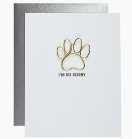 Sympathy Paw Print Papper Clip Card