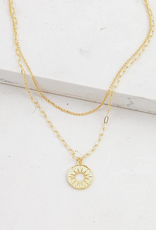 Layered Sunburst Necklace - Gold