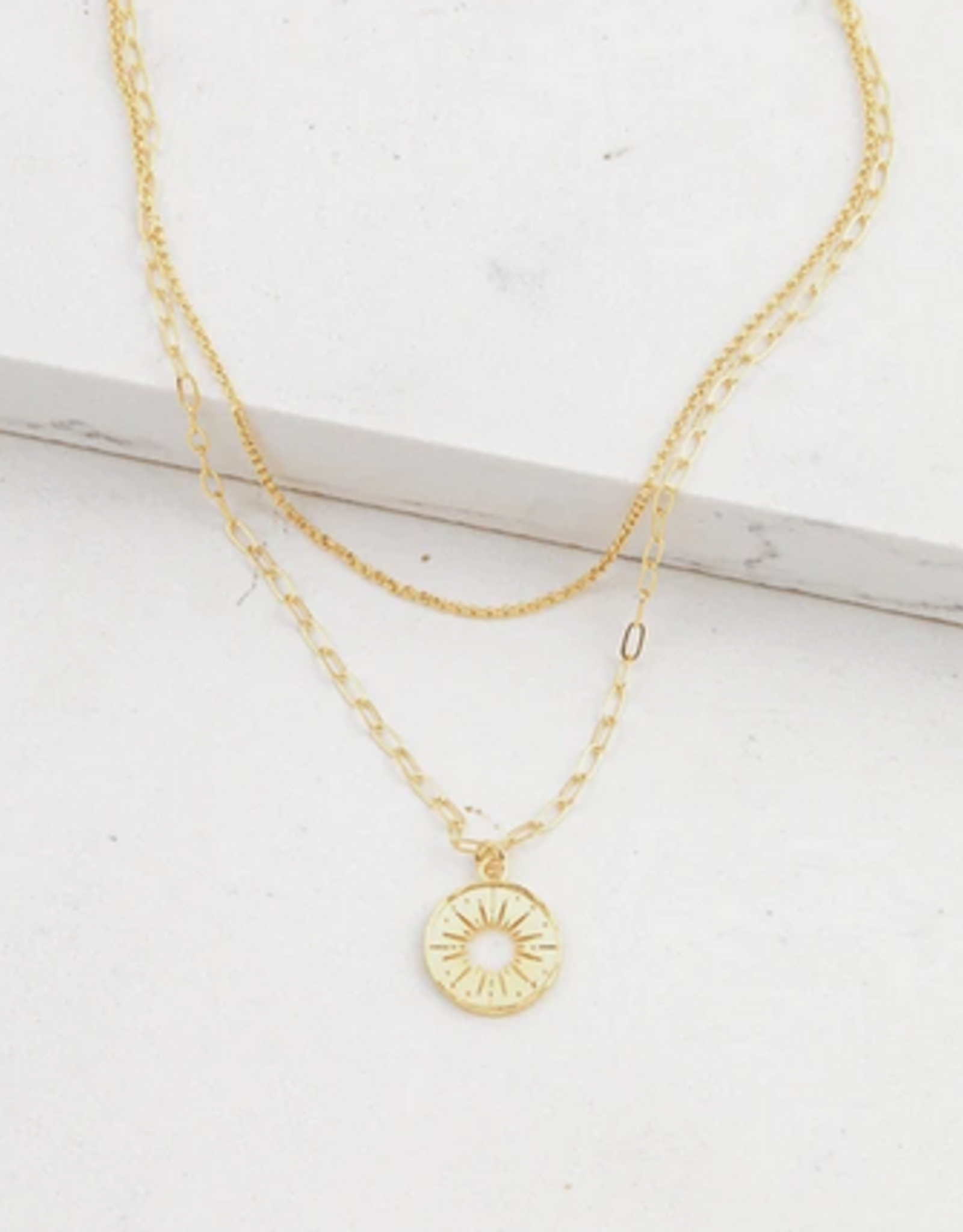 Layered Sunburst Necklace - Gold