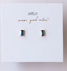 Baguette Earring- Sapphire