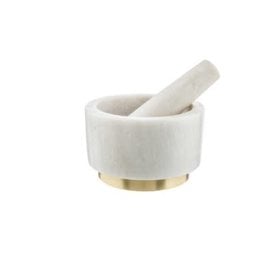 Marble Mortar & Pestle on Gold Base