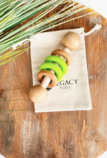 Green Wood and Silicone Rattle