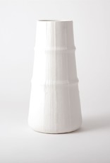 Large Soft White Linen Vase H17.25"