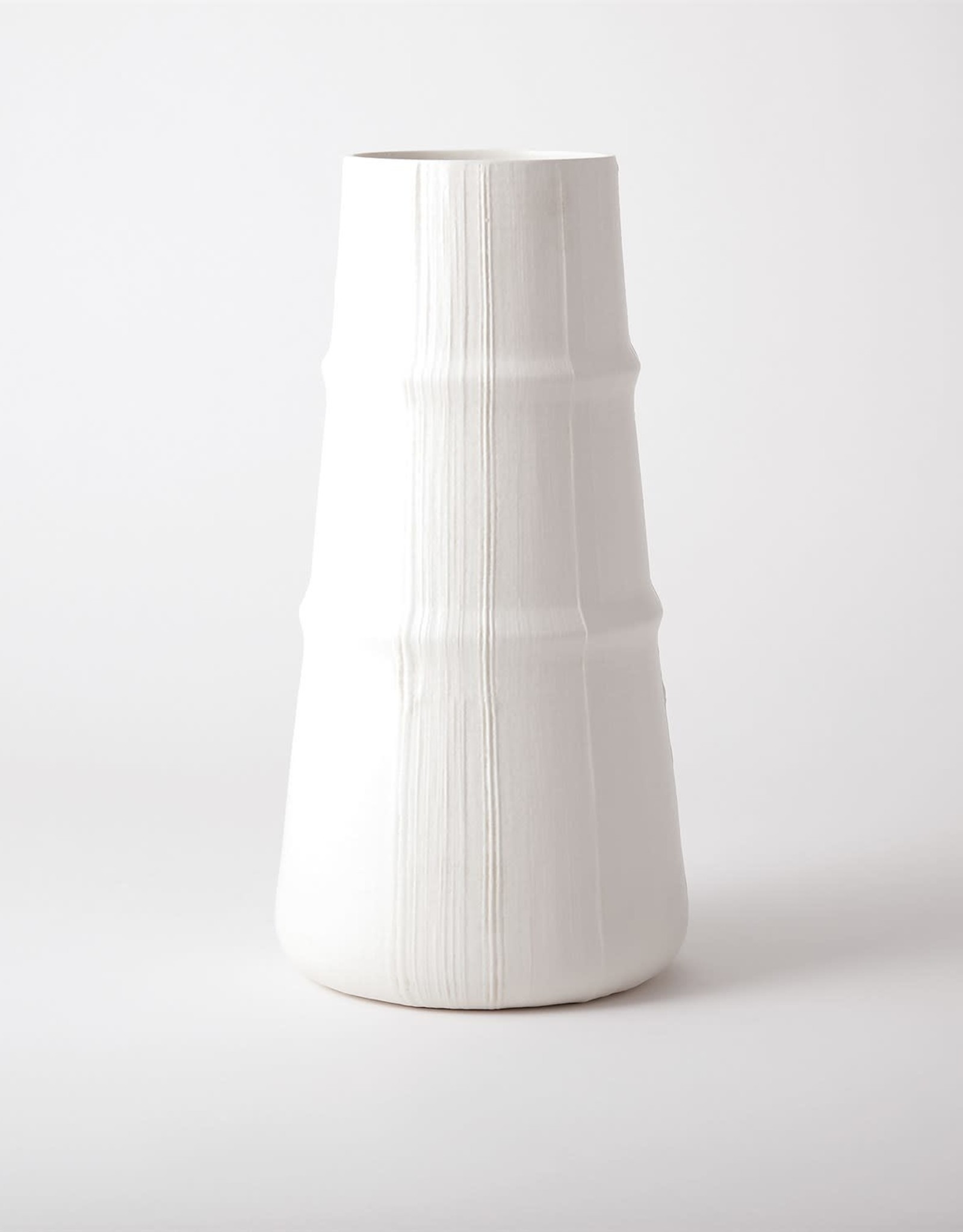 Large Soft White Linen Vase H17.25"