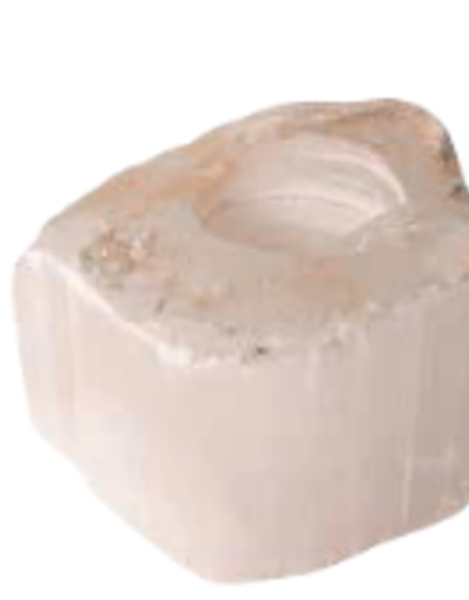 Selenite Organic Votive Holder L4" W3.15" H2"