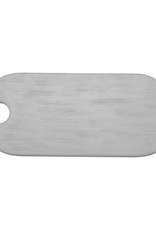 Combed White Finish Acacia Wood Oval Board L19" W8"