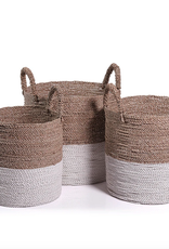 Large Oia Seagrass Basket with Handles D15.75" H19.25"
