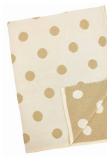 Cream and Gold Polka Dot Baby Blanket L30" W40"