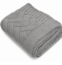 Grey Racquel Cotton Throw