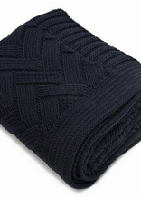 Navy Racquel Cotton Throw L50" W60"