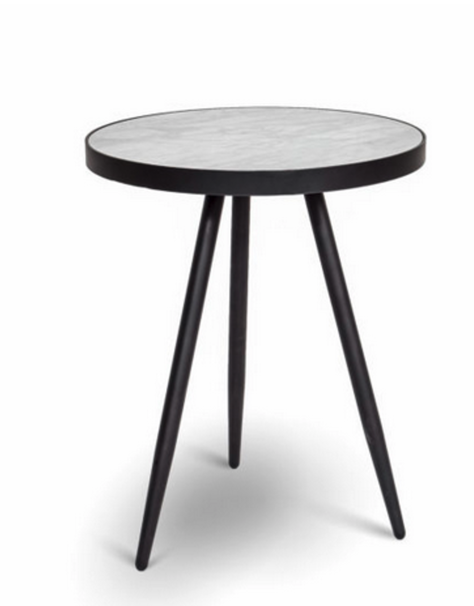 White Marble Florence Lamp Table D17.5” H22” Reg $385  Now $150