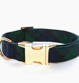 Medium Black Watch Plaid Dog Collar L14"-19" W1"