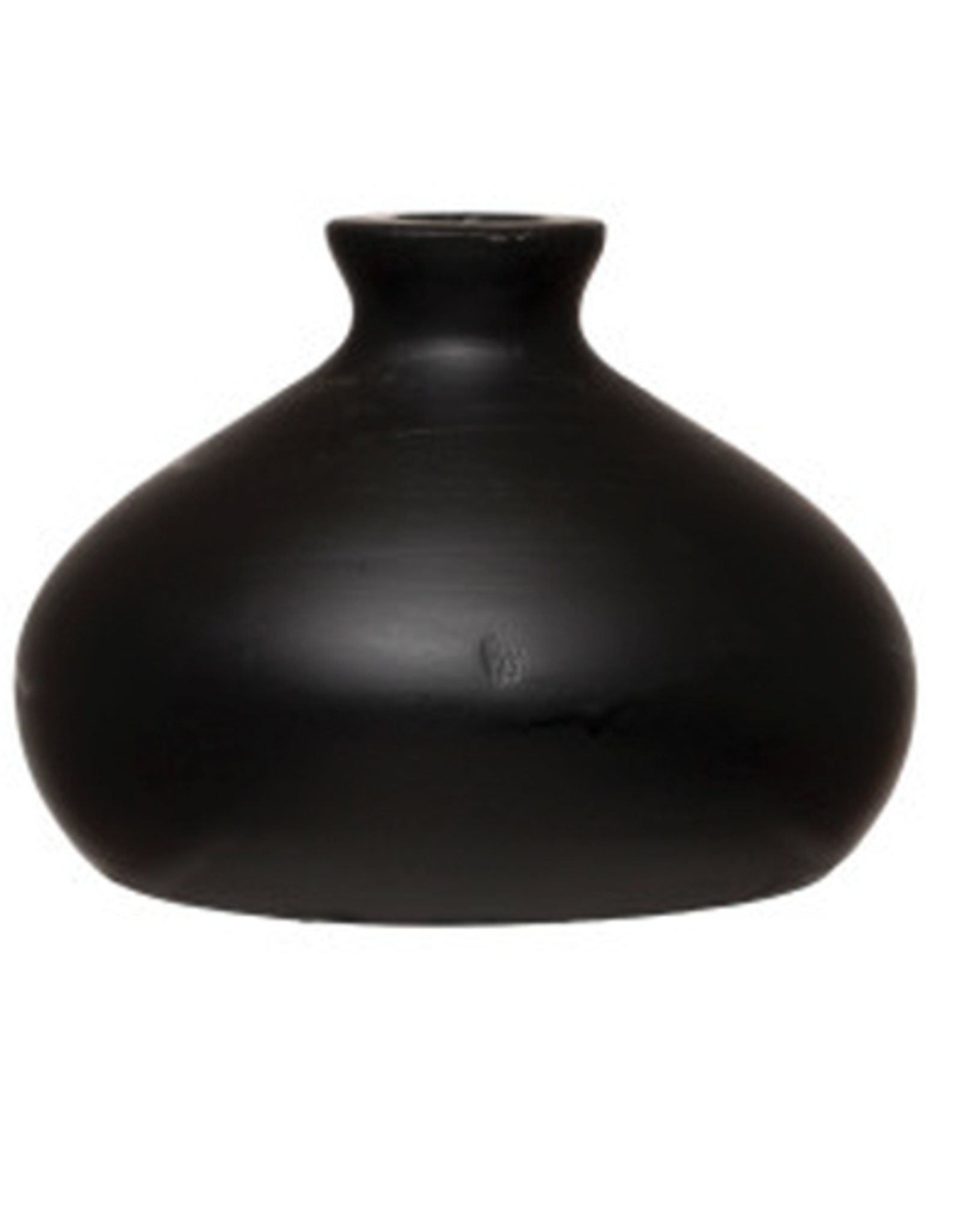 Black Paulownia Wood Vase D7.5" H5"