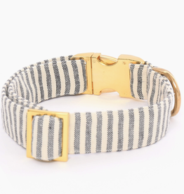 Small Charcoal Stripe Dog Collar L11"-16" W5/8"