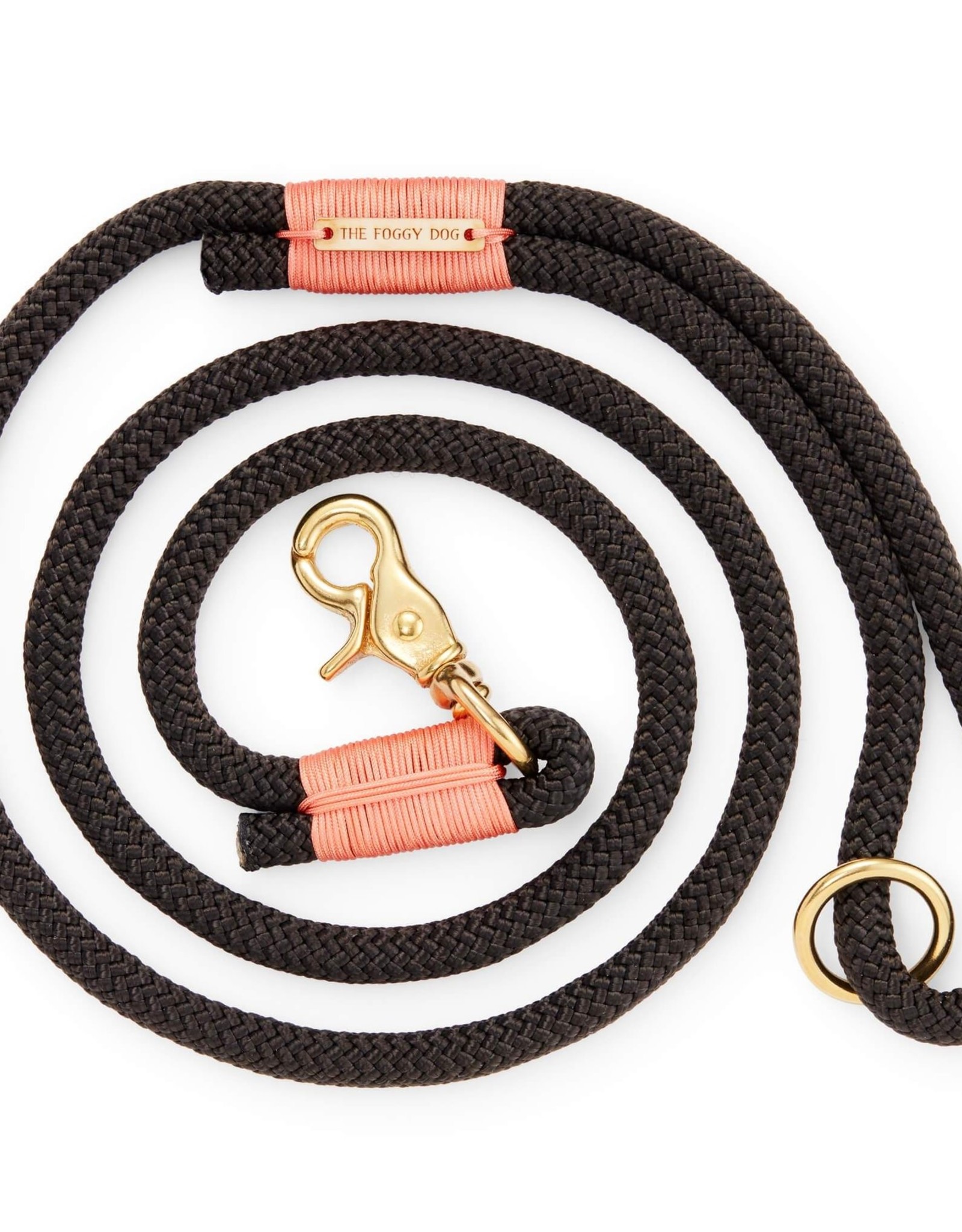 4’ Black & Peach Climbing Rope Dog Leash