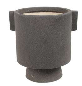 Charcoal Flynn Texture Ceramic Cachepot H8"