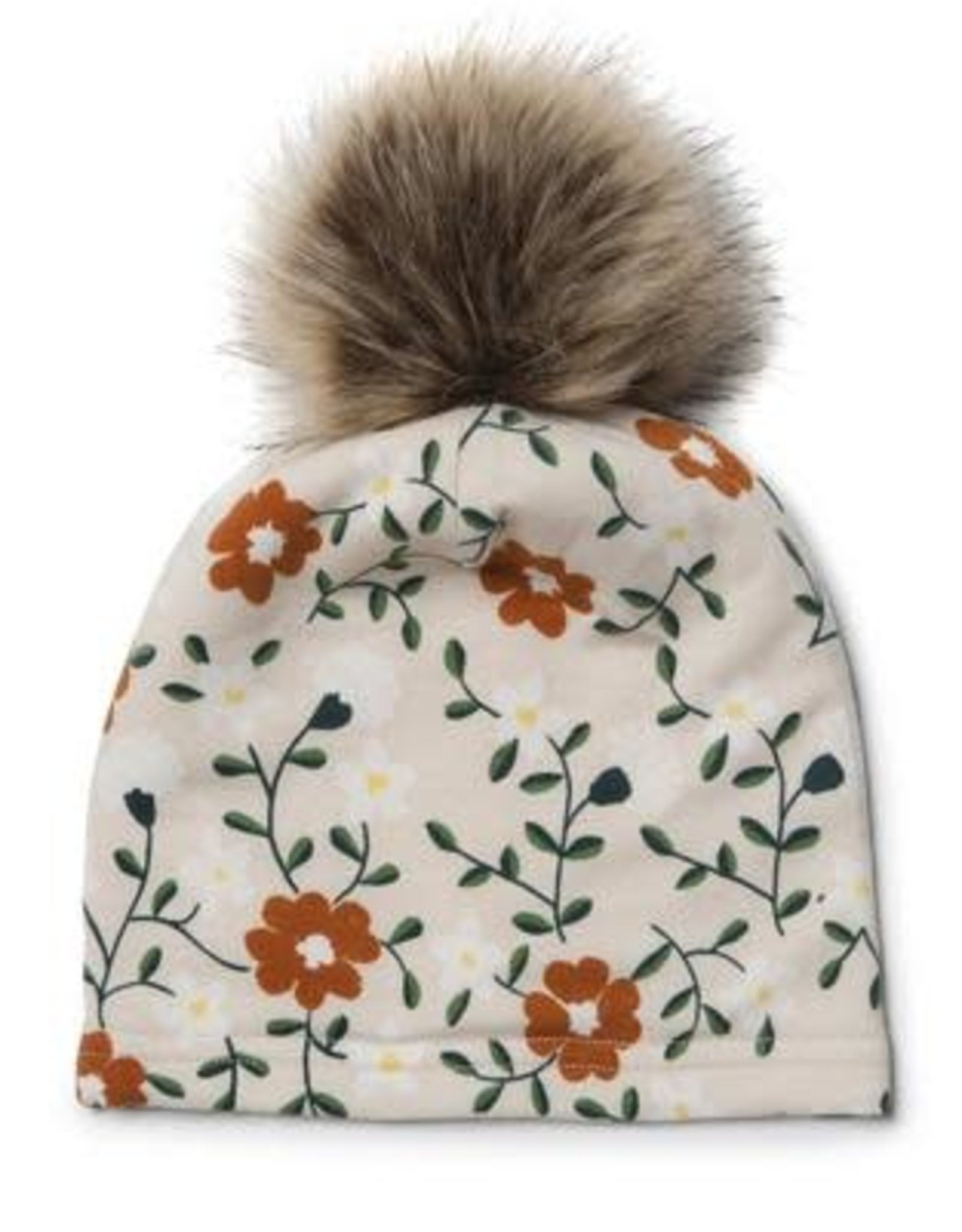 Flower Vine Kid's Pom Pom Hat in Tencel 2T-5T