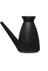 Matte Black Stoneware Watering Can H7.5"