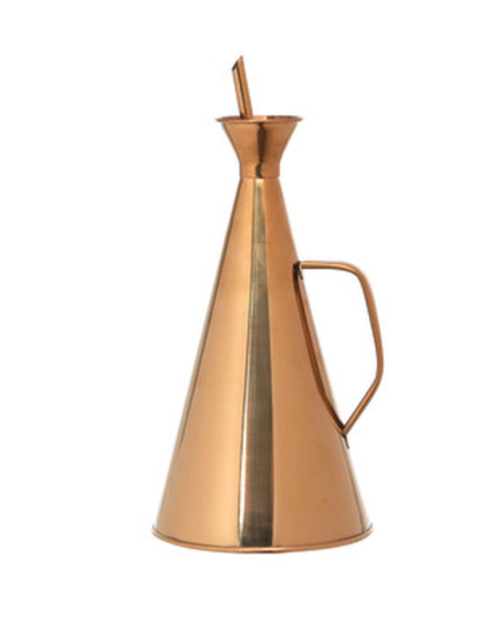 Gold Finish Stainless Steel Oil Cruet H10.5"