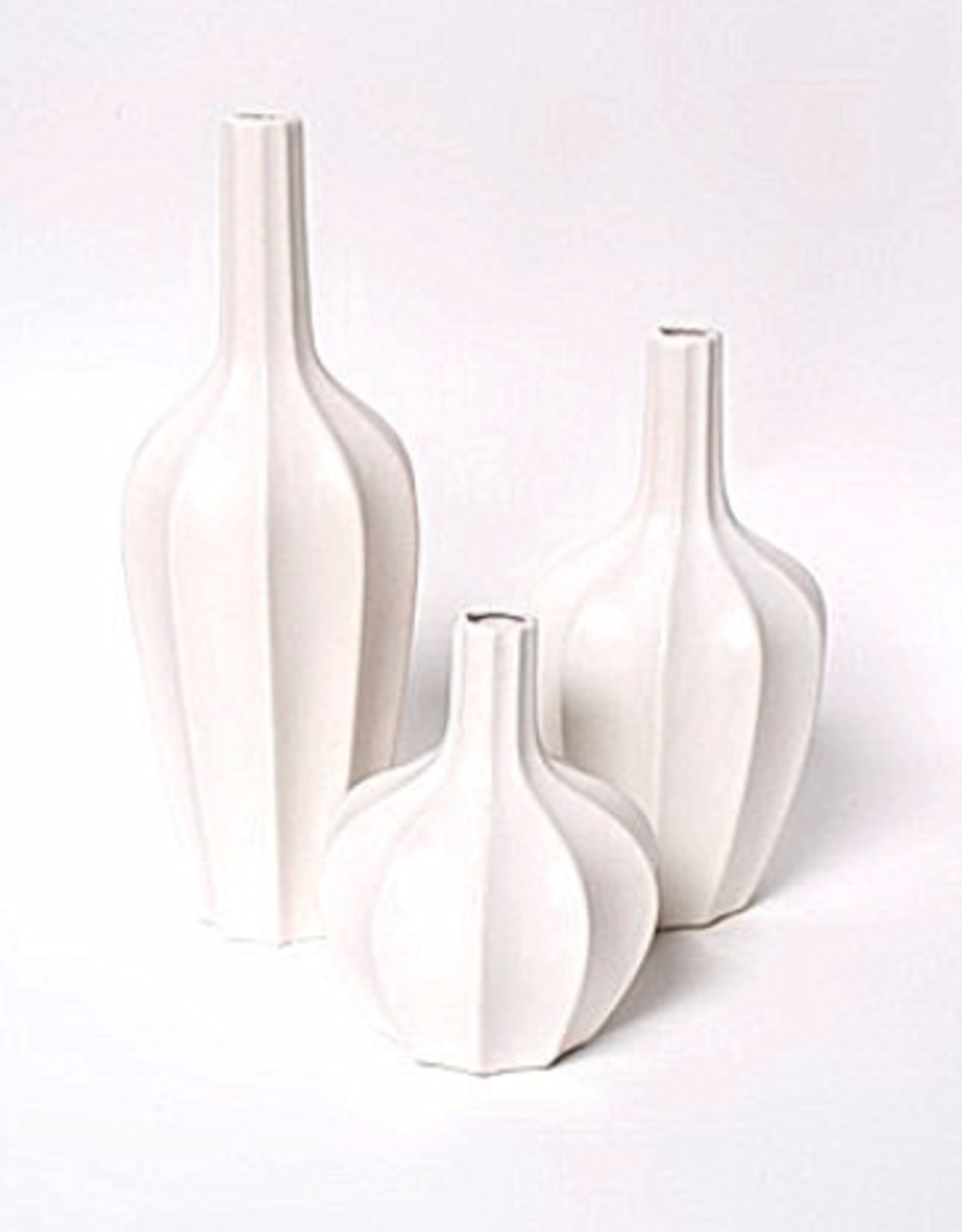 Medium White Ceramic Vase H12"