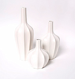 Medium White Ceramic Vase H12"