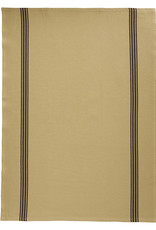 Dune Linen Piano Teatowel Army Green with Brown Stripe