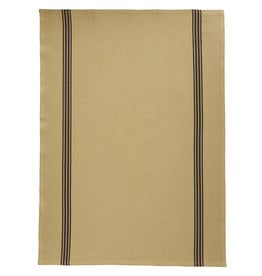 Dune Linen Piano Teatowel Army Green with Brown Stripe