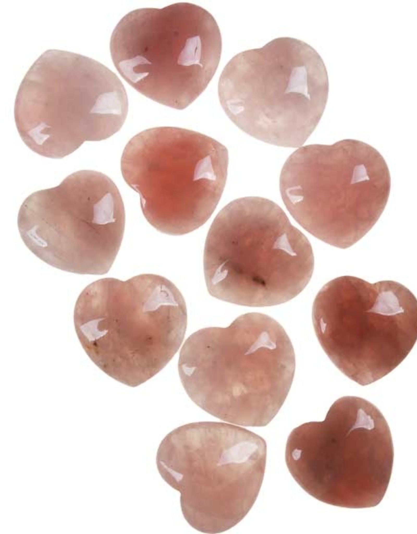 Rose Quartz Heart Stone 1"
