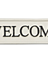 Antique White Cast Iron Welcome Sign L9"