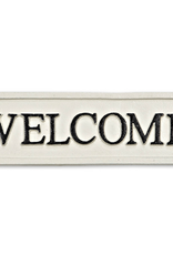 Antique White Cast Iron Welcome Sign L9"