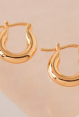 Gold Demi Fine Chunky Hinge Hoop Earrings 11mm