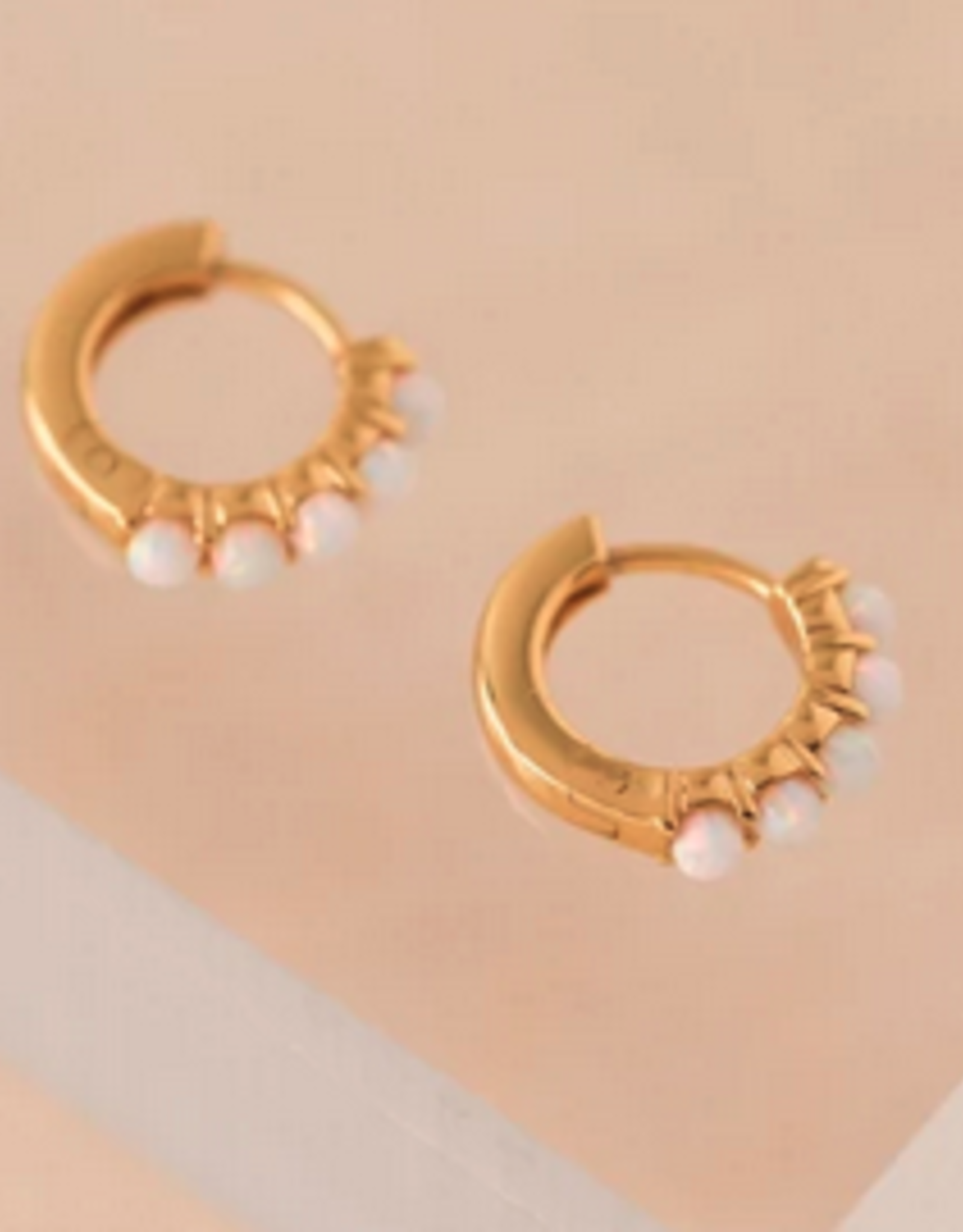 Demi Fine 12mm Opal Hoop Earrings