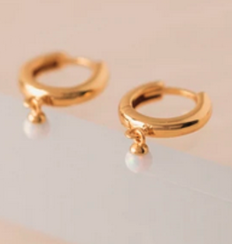 Gold Demi Fine Opal Huggie Drop Earrings 11mm