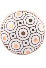 White/Gold Ceramic Knob D1.6"