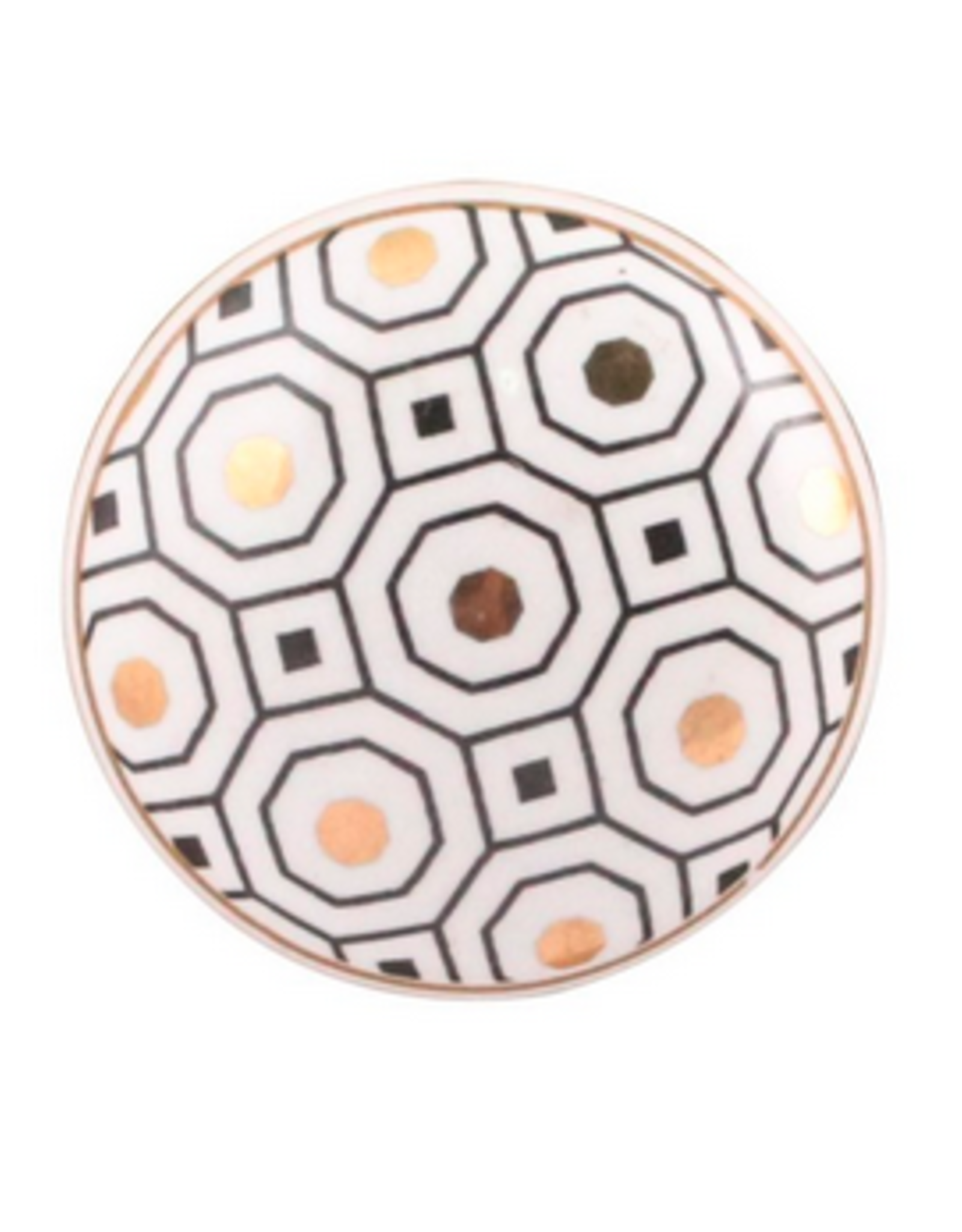 White/Gold Ceramic Knob D1.6"