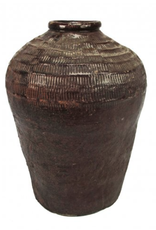Vintage Ceramic Rice Wine Jar D13" H19"