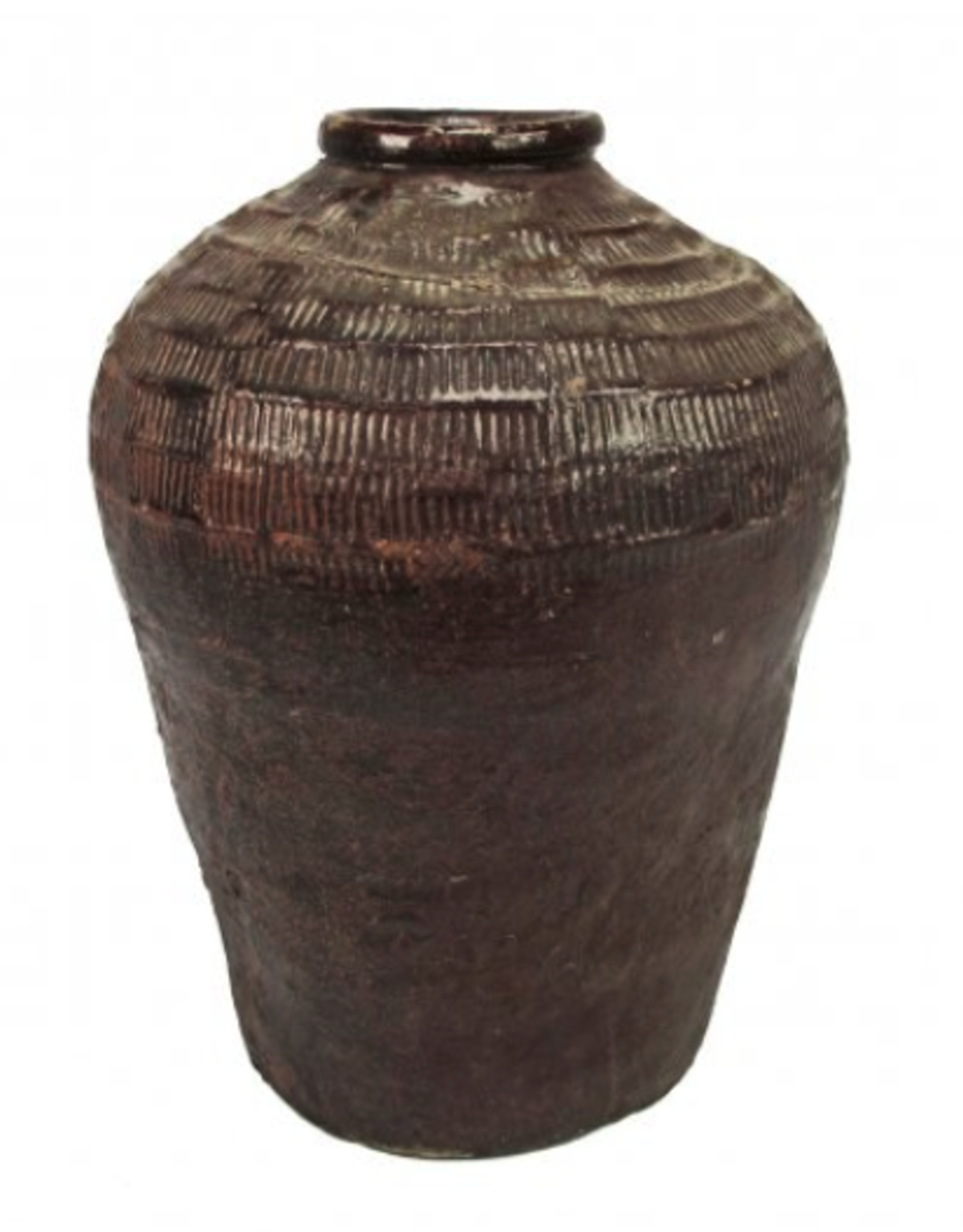 Vintage Ceramic Rice Wine Jar D13" H19"