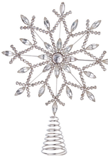Jeweled Snowflake Tree Topper on Silver Metal Frame H13"