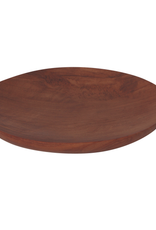 Large Round Teak Wood Plate D5.5" H.5"