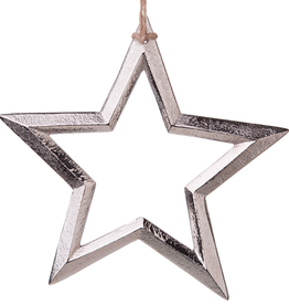 Silver Cast Metal Star Ornament D5.5"