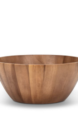 Large Deep Acacia Wood Bowl 13.75"D