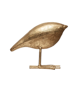 Small Gold Finish Metal Bird H4"