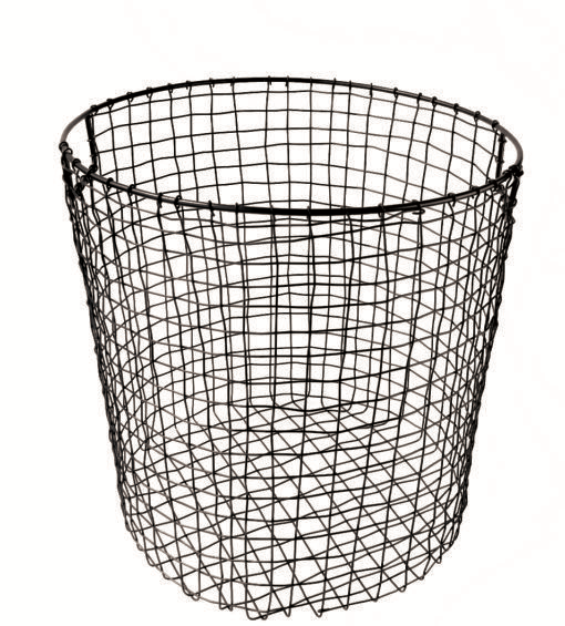 Large Black Round Wire Basket D15" H15" Centro Garden
