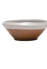 Small White Reactive Glaze Batter Bowl D8.75" H3.25"