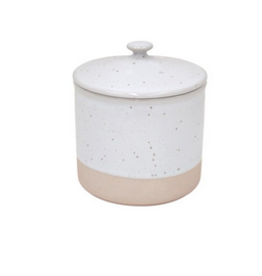 Small White Fattoria Canister D4.75" H5"