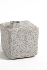 Small Grey Square Chimney Vase H5.75"