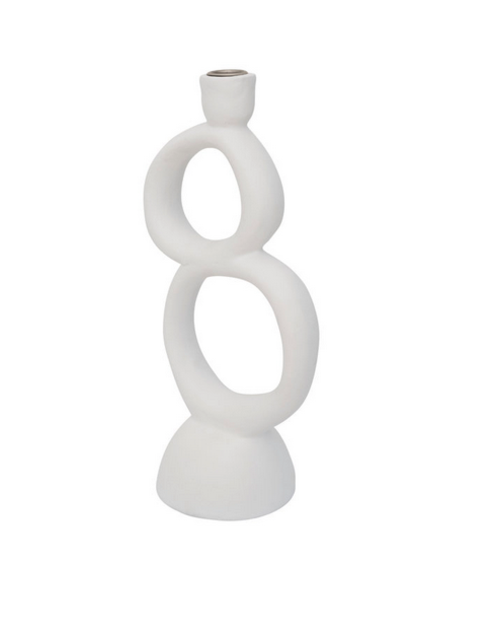 White Ecomix Rough Sophistication Candle Holder H12"