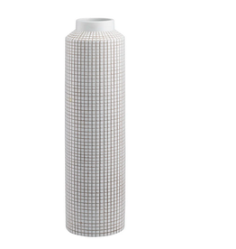 Medium Allic Textured Grid Vase D6" H21"