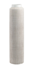 Large Allic Textured Grid Vase D6.25" H25"