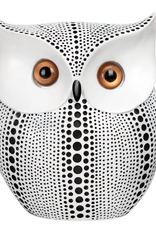 White Dotted Horned Owl Sculpture H6"